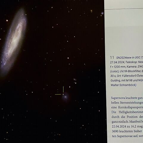 IMG_0022 Meine Aufnahme von der Supernova SN2024exw fand seinen Weg in einen Artikel über die 