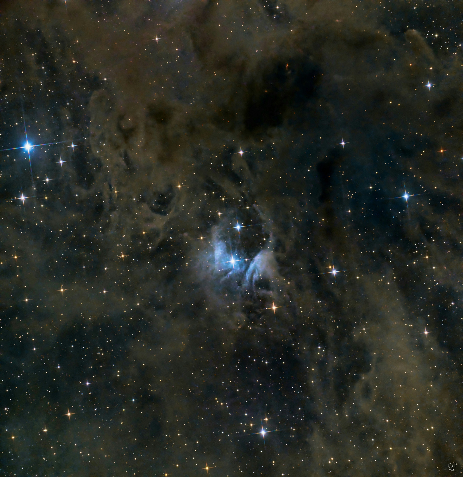 VdB16 Reflexionsnebel Van den Bergh 16 Belichtungszeit: 12h 18min Teleskop: Skywatcher 130PDS Kamera: ZWO ASI533MC-Pro Filter: UV/IR-cut Nachführung: Skywatcher HEQ5Pro Steuerung: ZWO ASIAIR-Pro