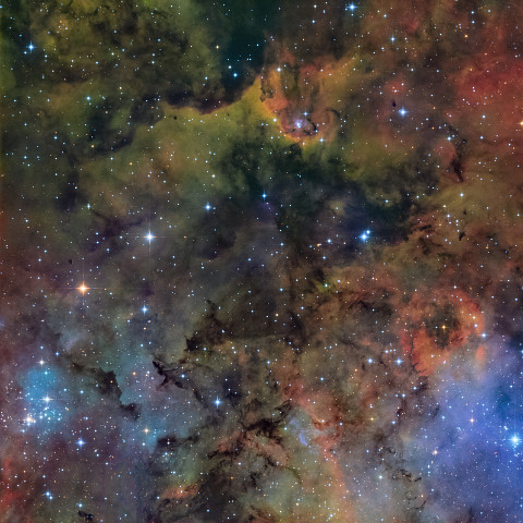 LBN240 Eine Aufnahme der LBN 240/248-Region nördlich des Sadr im Cygnus in der SHO-Farbpalette mit RGB-Sternabbildung. Teleskop: Lacerta Carbon Photonewton 150/600,...