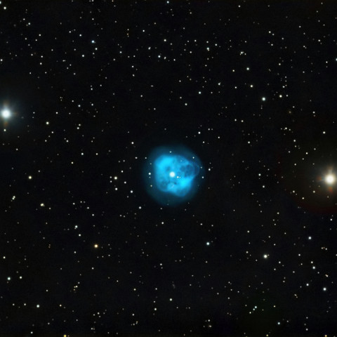 NGC1514_LRGB Nach 8h und 16min Gesamtbelichtungszeit habe ich die LRGB-gefilterten Aufnahmen des Maksutov mit Reducer und der Lunar/Solar-Kamera ASI432MM zu einem Farbbild...